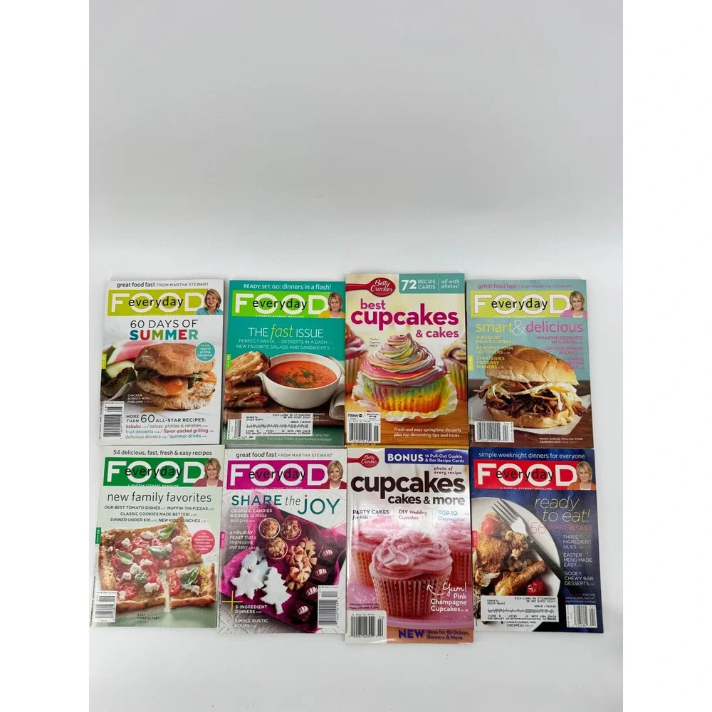 Lot 8 Martha Stewart Everyday Food Betty Crocker Cupcake Magazines 2009-2011